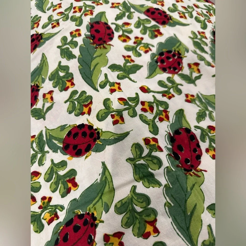 Pomegranate vintage 100% cotton tablecloth with  6 matching napkins 60x 90 in